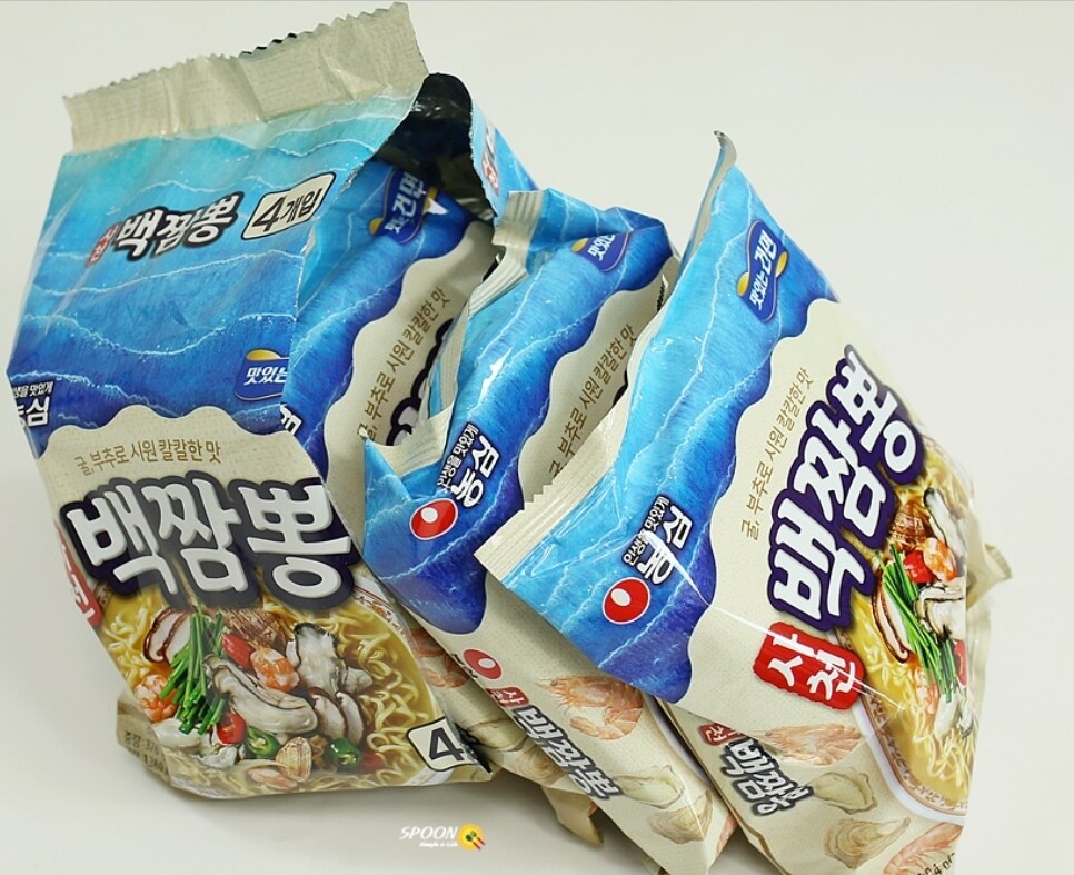 Korean SACHEON BAEK JJAMPPONG 4pack Spicy White Seafood Noodle