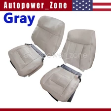 Driver Passenger Bottom Top Leather Seat Cover Gray For 07-14 Lincoln Navigator