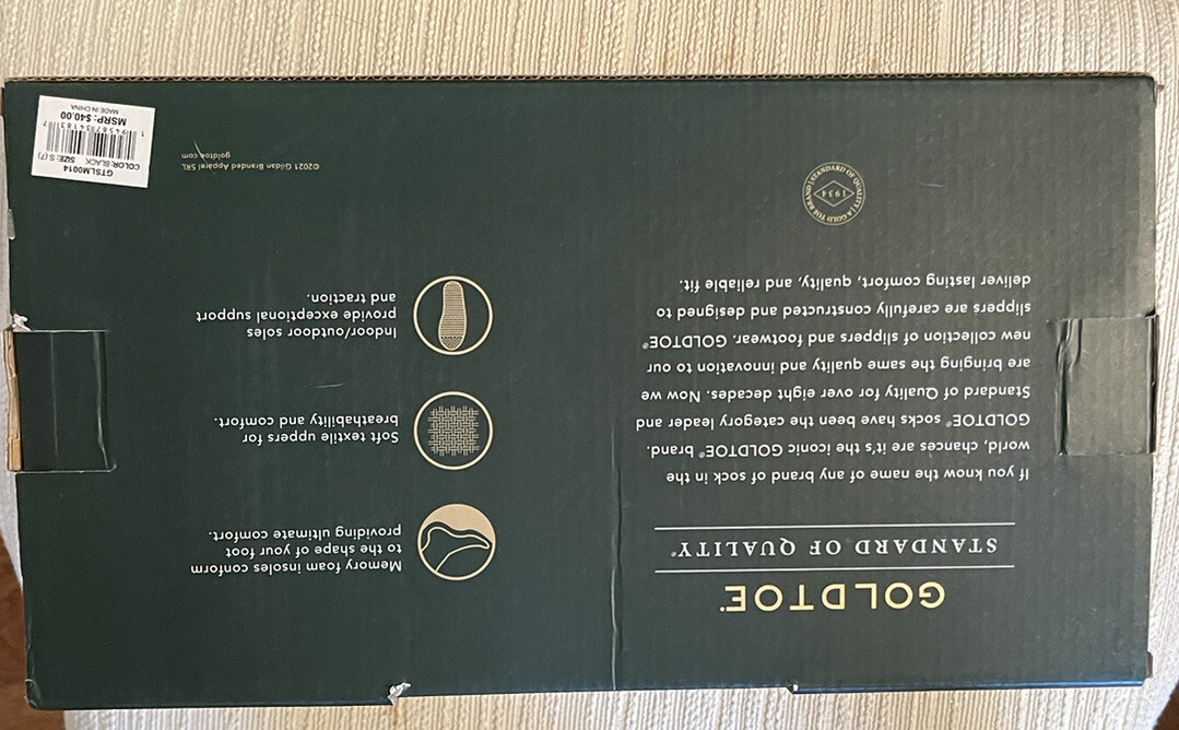 PANTOFOLA D’ORO NUOVO!!! Pantofole da uomo nere in memory foam per interni esterni taglia S (7).