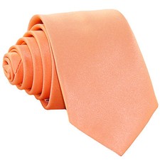 New Polyester Men's 2.5" skinny Neck Tie only solid formal wedding prom peach