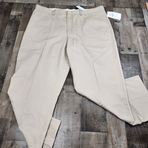 Mens LL Bean Comfort Waist size 42x30 Wrinkle Free Flat Front Chino