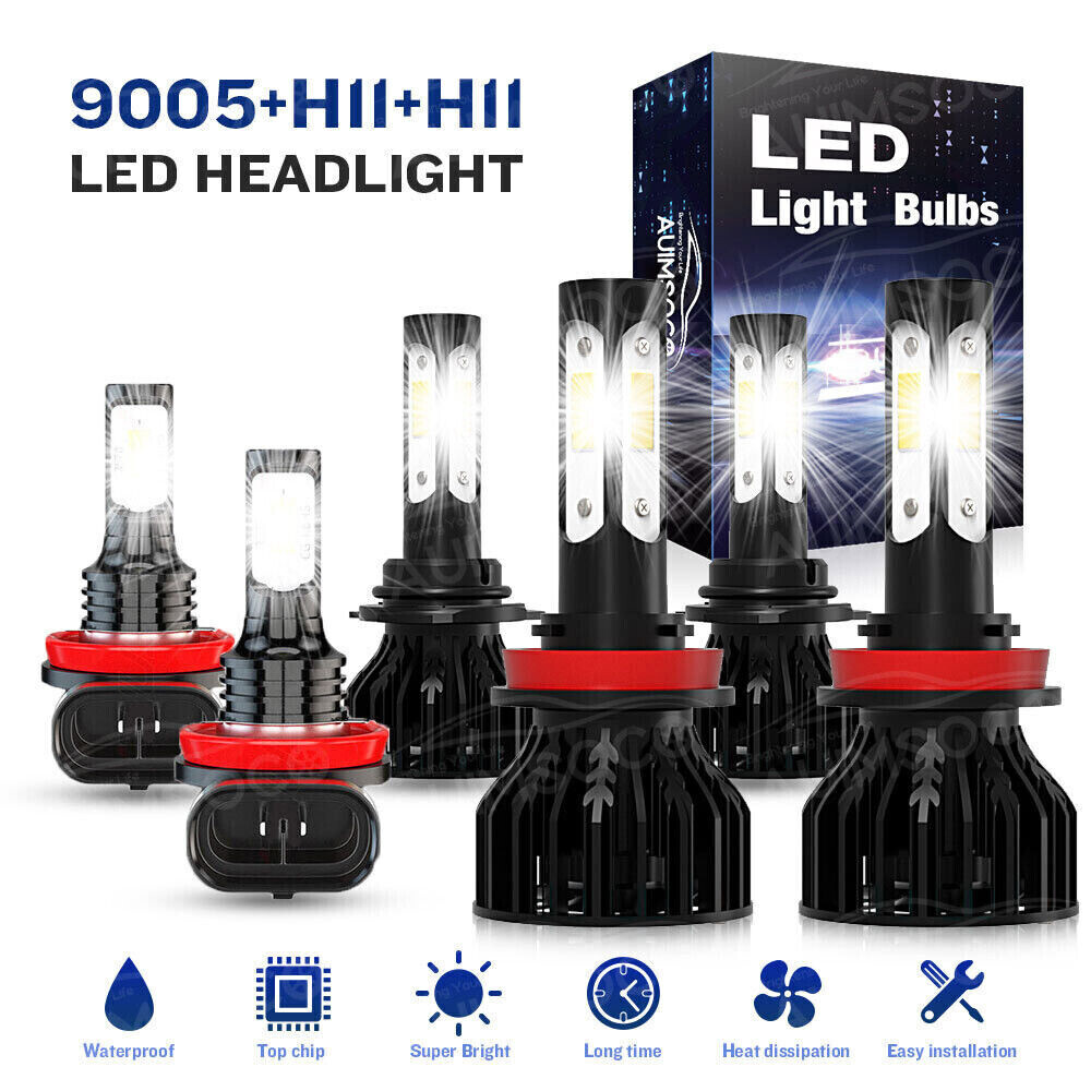 4-Sides Led Headlights Hi-Lo Beam Fog Light For Honda CR-Z 2011-2016 Bulbs Kit