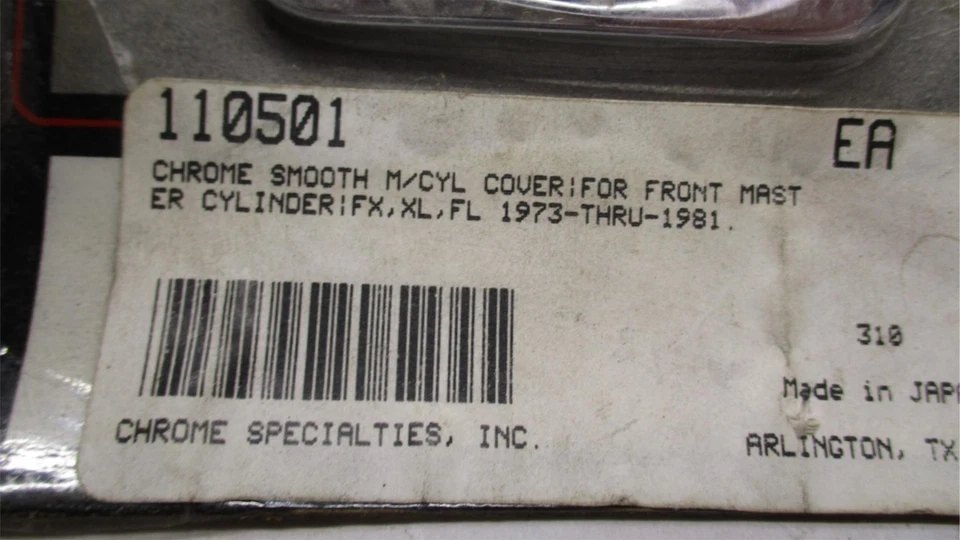 Cubierta de cilindro maestro cromada lisa Harley Davidson Chrome Specialties 110501 Foto 3 de 3
