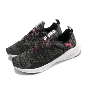 pink black and white puma shoes