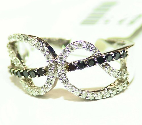 .43CT 14K Gold Natural Round Cut Black Diamond Designer Halo Engagement Ring - 第 1/5 張圖片