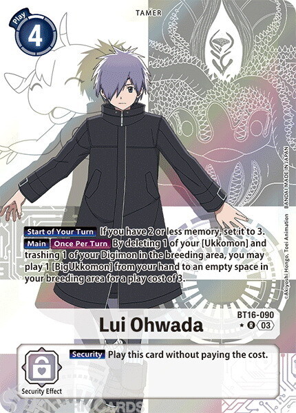 BT16-090 Lui Ohwada : Rare Alternative Art Digimon Card : BT16: Beginning Observ