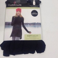 Women  s Cuddl Duds Long Sleeve Cowl Tunic With Thumbholes Black NWT 40 XS