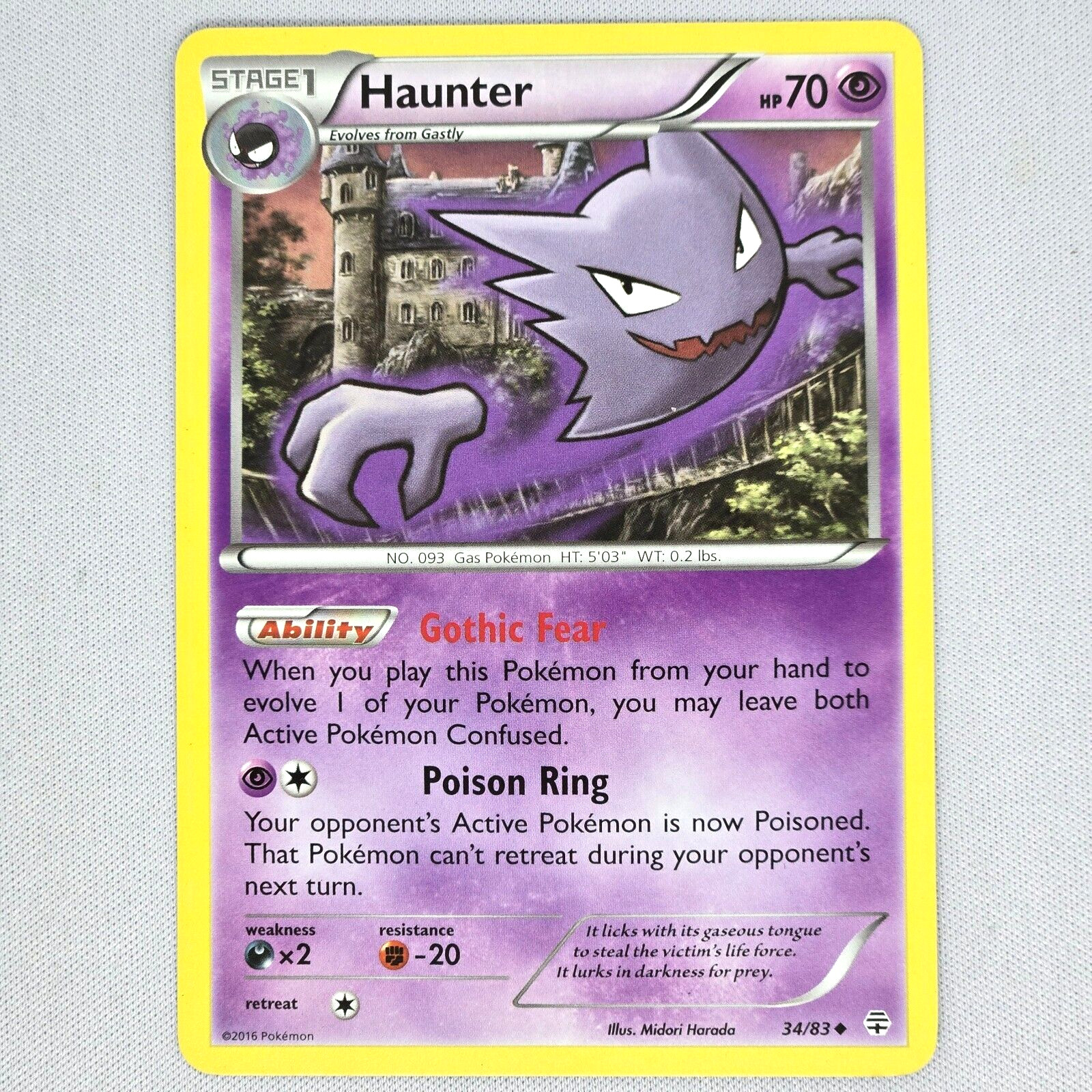 Haunter 34/83 Generations Regular Non Holo Uncommon Pokemon Card TCG English LP
