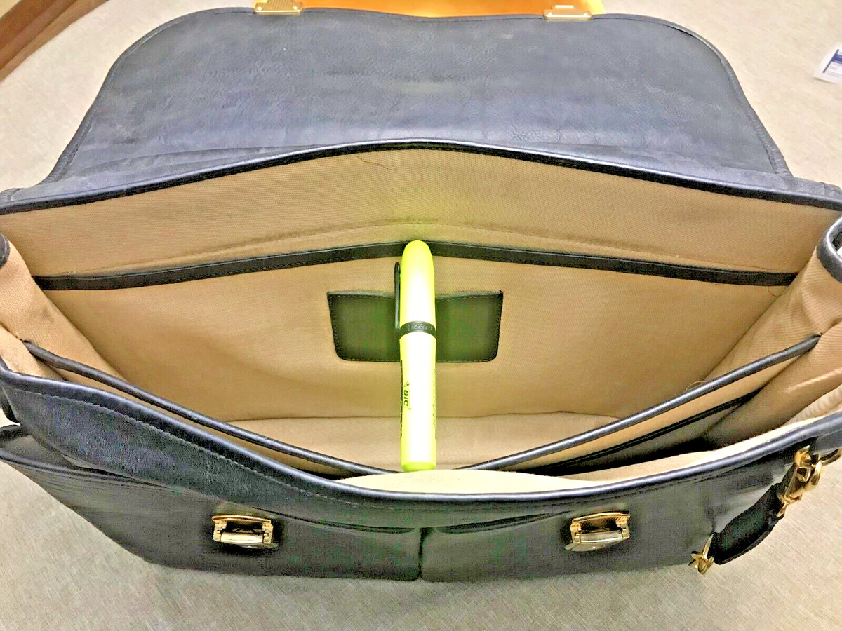 Bosca Briefcase Pebbled Leather Canvas Hot Sale