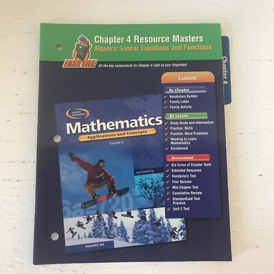 Glencoe Mathematics Ch. 4 Resource Masters Algebra: Linear Equations & Functions