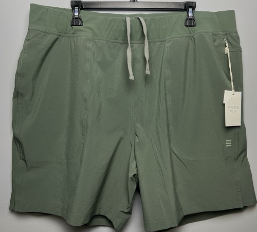 NWT Men’s Freefly Lines Active Breeze 7” Shorts - Agave Green- 2XL