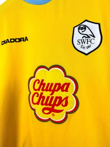 SHEFFIELD WEDNESDAY 2001/2002 AWAY FOOTBALL SHIRT SOCCER JERSEY CHUPA CHUPS VTG - Picture 3 of 8