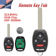 4 Button Remote Key Fob for Honda Civic 2006 2007 2008 2009 2010 2011 2012 2013