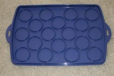 Tupperware Rectangular Bake N Take Reversible Cupcake Cake Blue TRAY Only - 3861