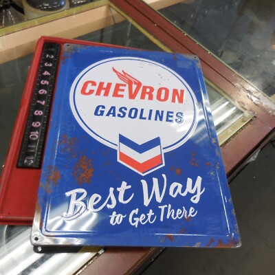 17”x12” Metal Sign --CHEVRON GASOLINES | eBay