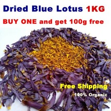 Organic Sun Dried Cut Blue Lotus Sacred Lily Egyptian Lotus Ceylon Flowers 1KG