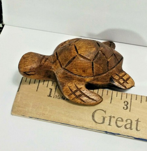 Small Hard Wood Art Sculpture, Turtle - Made In Bali, Indonesia - Nature - Picture 3 of 3
