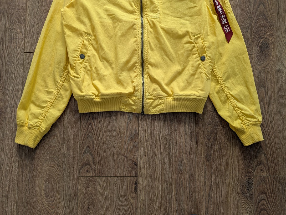 ALPHA” MA-1 L Alpha Industries MA-1 Yellow Light Men's Bomber Jacket Size