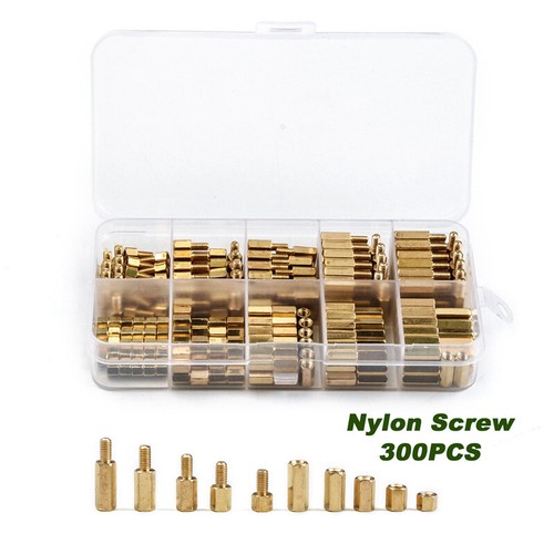300Pcs M3 Brass Copper Pillar Stand Off Hex Column Spacer Threaded Screw Nut - Picture 2 of 23