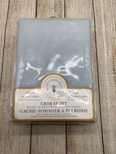 Burt  s Bees Crib Skirt Box Pleat in Sky Blue 100 Cotton Organic 28x52