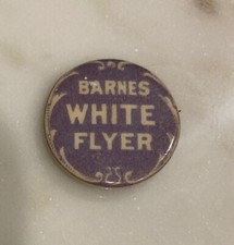 Original Antique Bicycle Teens Prewar Motobike Barnes White Flyer Pin