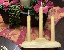 Vintage Christmas 3 Light  Candolier Electric Light Candelabra Dripping