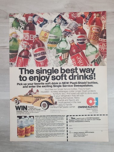 Werbung Gewinnspiel Softdrinks Pepsi Cola Owens Glasdruck Kunst 1980 Werbung - Bild 2 von 12