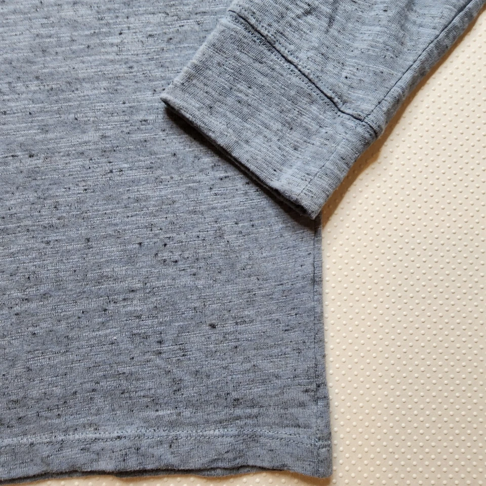 Marc Anthony Mens Henley Shirt Small Grey Snap Long Sleeve Cotton Blend - Image 3 of 4