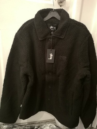 Stussy Button Down Sherpa Jacket Size 