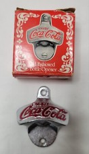Coca Cola Old Fashioned Bottle Opener Wall Mount Metal  Box