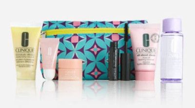 Clinique Qty 7 Moisturizer Cleanser Mascara Lip Plumper Beauty Travel Gift Set
