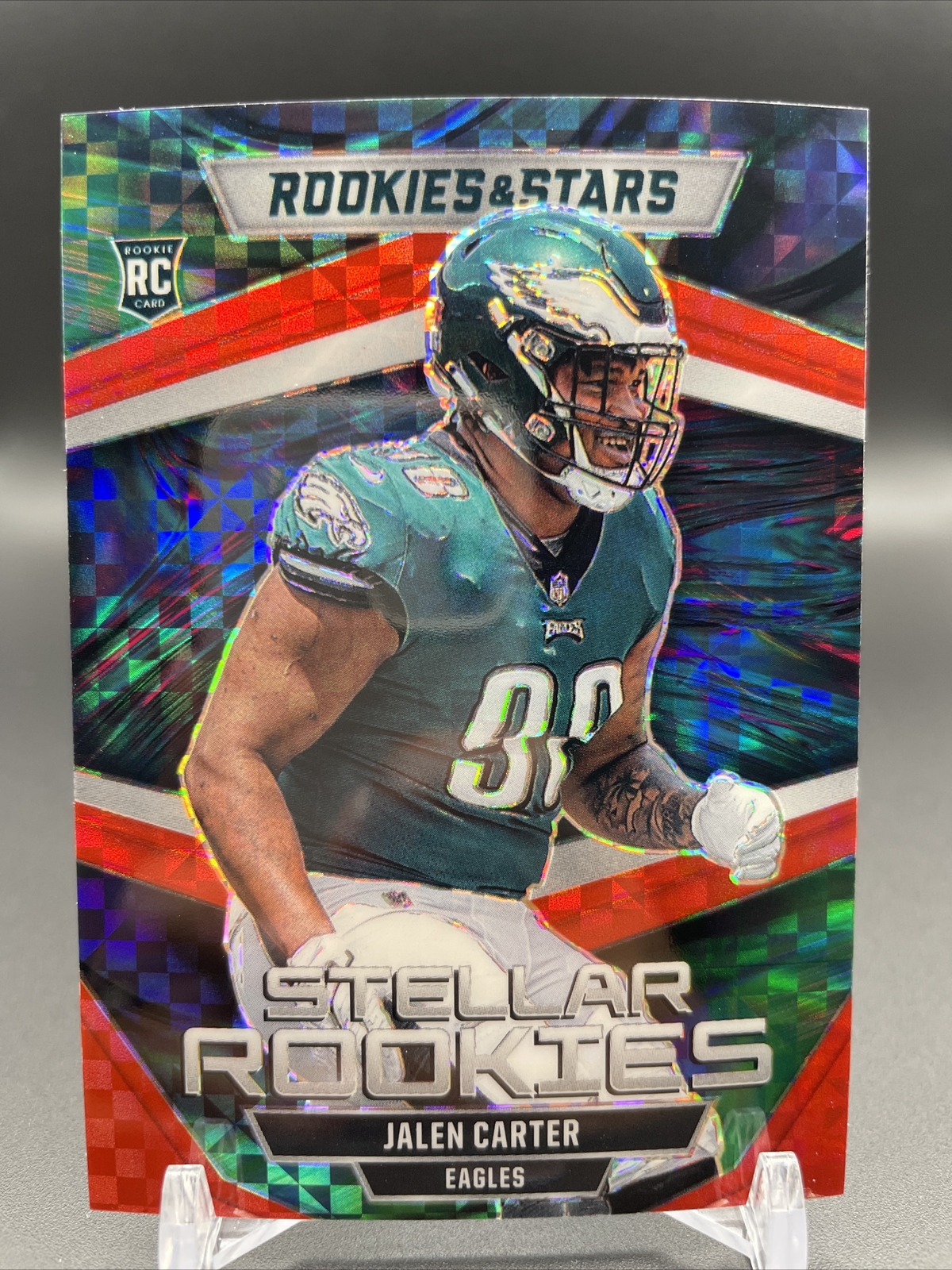 JALEN CARTER - 2023 Rookies & Stars Red Plaid Stellar Rookies RC #SR-8 Eagles