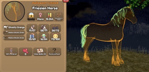 Wild Horse Islands Roblox 👻🧡WILD CAUGHT GHOSTLY ORANGE FRIESIAN!!👻🧡