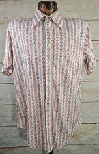 Vintage Towncraft Shirt Mens L Abstract Stripe Boogie Nights Nik 60's 70's Disco