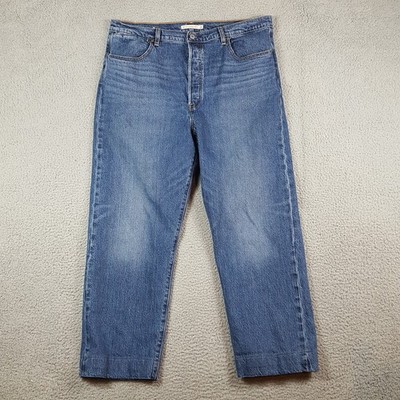 Levi's Ribcage Straight Ankle Button Fly Size 34x31 Cinch Back