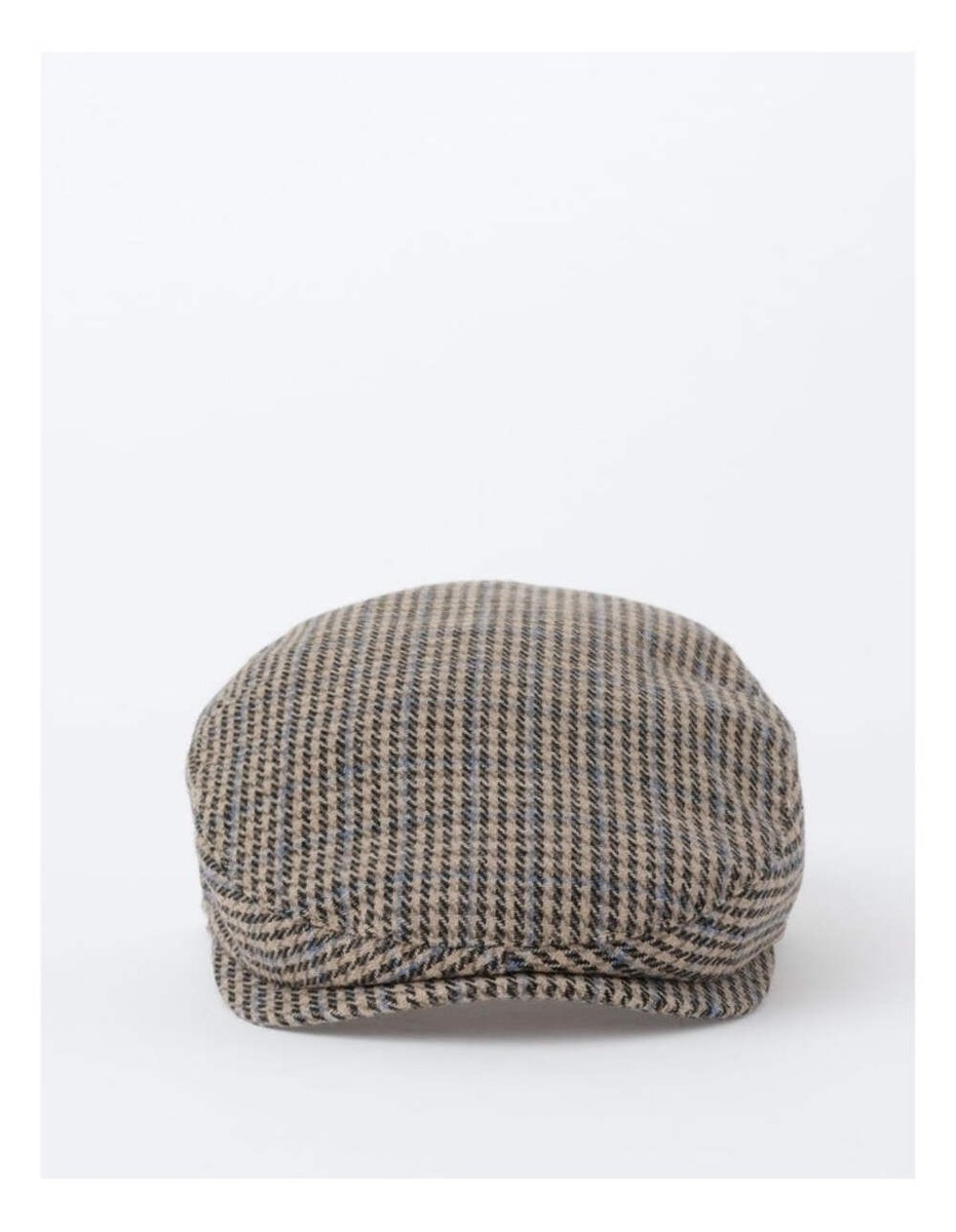 Houndstooth Driving Cap in Brown