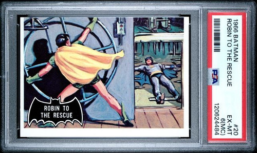 1966 Topps Batman Black Bat #20 Robin to the Rescue — PSA 6 (MC)