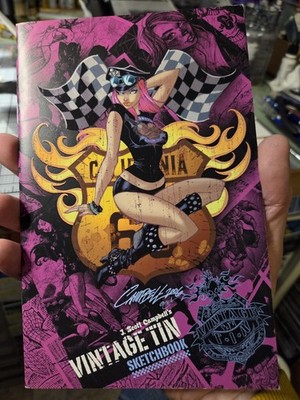 J. Scott Campbell Vintage Tin Sketchbook Paperback Comic Art Pin