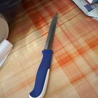 Tupperware tomatenmesser Wellenschliff gezähnt Edelstahl/Kunststoff blau/weiß