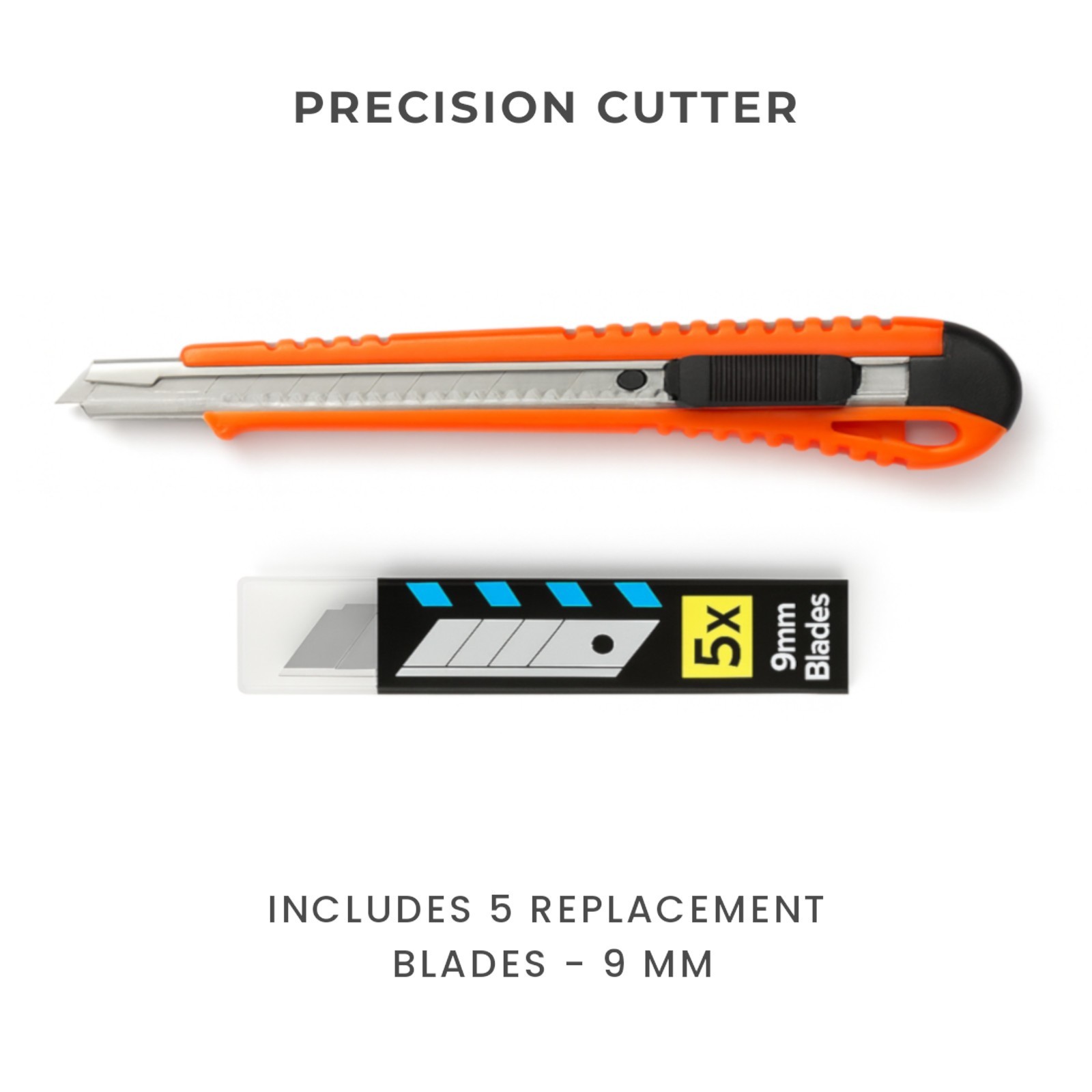 Utility Knife &ndash; 18 mm 9 mm - 10 Refill Snap Off Blades Heavy & Fine Cutting