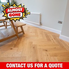 🪵 Sample* 14mm Natural Oak Herringbone Engineered Wood Flooring - £46.99SQM