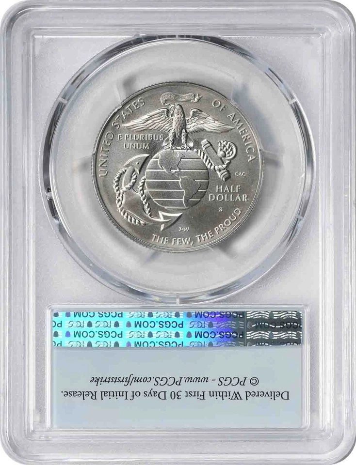 2025-S U.S. Marine Corps USMC 250th Anniversary Half Dollar MS70 FS PCGS - Image 2 of 2