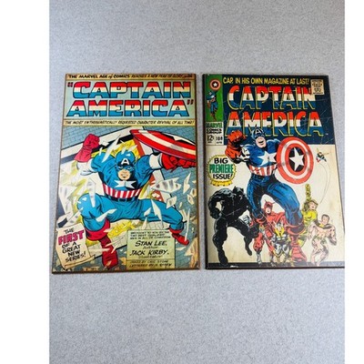 Marvel Wall Art Decor 2pc Set 13x19 Multicolor Captain America Comic Covers