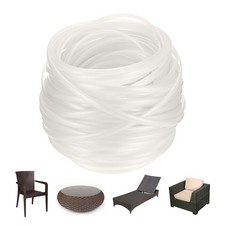1-Pack Wicker Repair Kit, 5mm x 66ft/20m Plastic Flat Rattan White