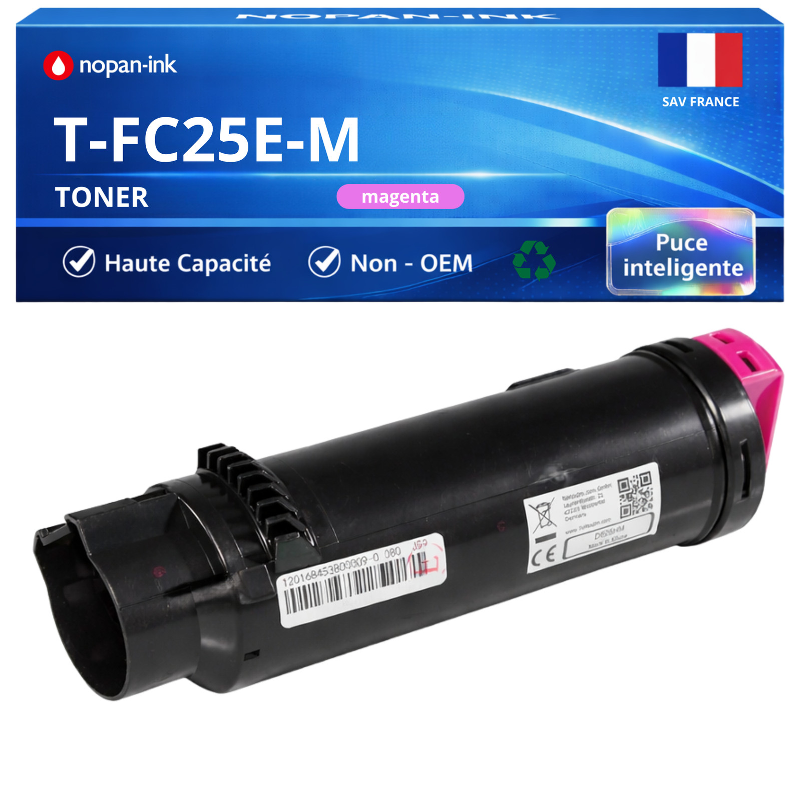 Toner compatible Toshiba T-FC25E-M garantissant une haute capacite magenta