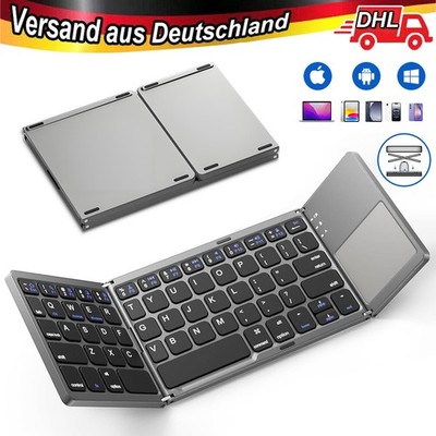 Faltbare Mini Bluetooth Tastatur mit Touchpad Keyboard faltbar Super Slim DHL