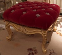 FußHocker Wohnzimmer Hocker MöBel Stuhl Bank Italienische Einrichtung Samt Neu