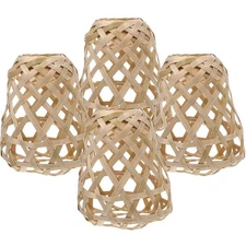 4PCS Bamboo Lamp Shade Replacement Light Shade for Ceiling Light，natural Chan...