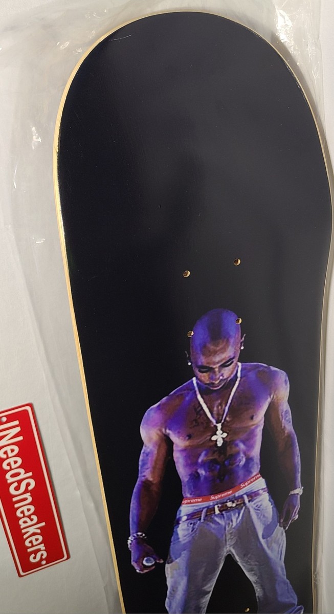 World Famous Supreme x Tupac Hologram Skateboard Deck 2pac Black