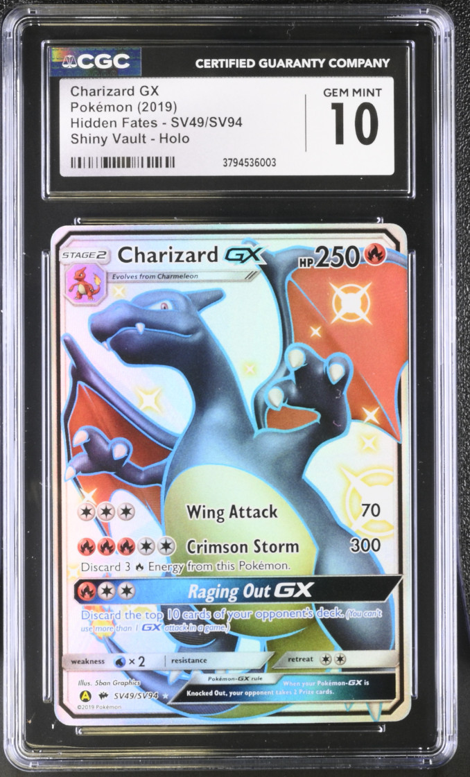 CGC 10 Charizard GX Pokémon 2019 Hidden Fates SV49/SV94 Holo Full Art Ultra Rare